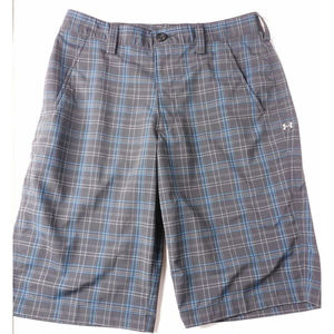 Under Armour 30 x 12" Black Windowpane Tech Flex Golf Shorts